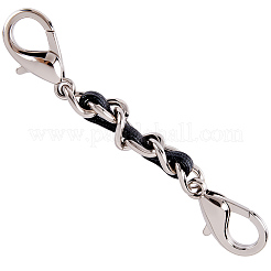 1 шт. черный кожаный сплав pu chain удлинитель для кошелька ремешка для изготовления кошелька&nbsp;PURS-CL0001-10A