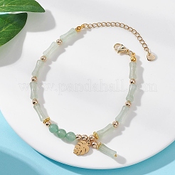 Браслеты с подвесками в виде листьев из нержавеющей стали 304&nbsp;BJEW-JB12939-02