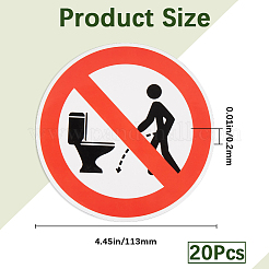 ПВХ наклейки с надписью «Не мочиться»&nbsp;AJEW-WH20006-101B