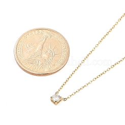 Ионное покрытие (ip) 304 нержавеющая сталь кубический цирконий плоский круглый кулон кабель цепь ожерелья&nbsp;NJEW-P320-16G-01