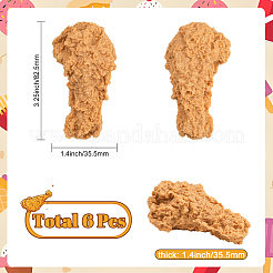 6 шт. искусственная пластиковая жареная куриная ножка модель&nbsp;DJEW-SC0001-17A