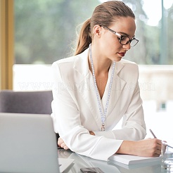 Силиконовые шейные ремни для удостоверений личности с бисером&nbsp;NJEW-SW00025-12