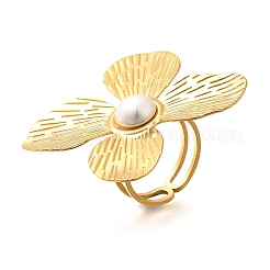 Кольцо-манжета из нержавеющей стали с цветком для женщин&nbsp;LS-RJEW-R006-02G