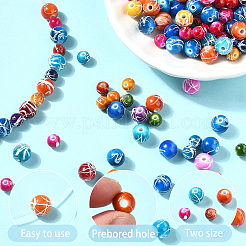 150 шт. акриловые круглые бусины для волочения&nbsp;ACRP-YW0001-12A