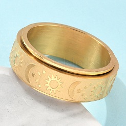 Вращающееся кольцо для пальца из нержавеющей стали 304 со звездой&nbsp;LS-PW-WG61315-09