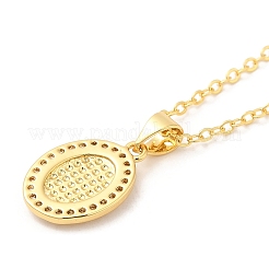 Колье с подвесками из латуни с микропаве и кубическим цирконием&nbsp;NJEW-I125-01E