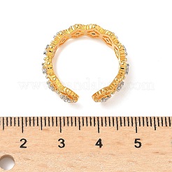 Манжеты из латуни с микро паве кубический цирконий для женщин&nbsp;RJEW-F185-03G
