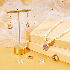 16 шт. 4 стиля подвески с открытой задней частью из латуни с кабошонами&nbsp;FIND-AR0001-53