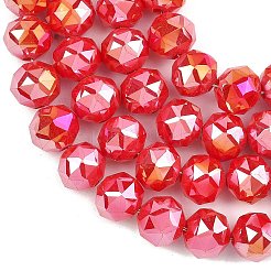 Гальванические непрозрачные стеклянные бусины&nbsp;GLAA-H040-01G