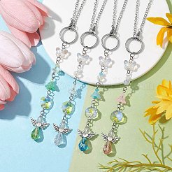 Стеклянные подвески-ангелы-бабочки decirationgs&nbsp;HJEW-JM01936