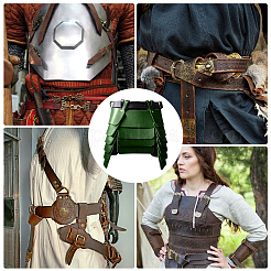 Юбка из искусственной кожи средневекового викинга с поясом&nbsp;AJEW-WH20077-031C