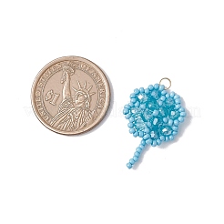 Подвески из стеклянных бусин ручной работы в виде клевера&nbsp;PALLOY-MZ00793-04