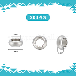 200 шт. кольцевые разделительные бусины из нержавеющей стали 304&nbsp;STAS-UN0058-87B-P
