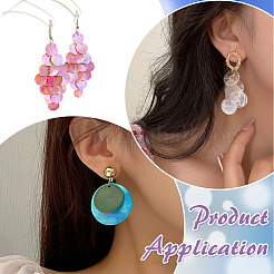 48 шт. 4 стиля подвески из натуральной ракушки капиз с покрытием цвета ab&nbsp;SSHEL-ME0001-04