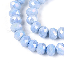 Антикоррозийные гальванические стеклянные бусины рондель&nbsp;X-EGLA-T021-6mm-17-09