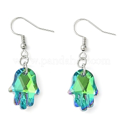 Серьги-подвески из стекла хамса&nbsp;EJEW-JE05326