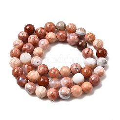 Натуральный розовый агат бисер нитей&nbsp;G-K350-C02-8mm