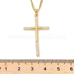 Ожерелья с подвесками из нержавеющей стали 304 с микропаве из прозрачных кубических цирконий для женщин&nbsp;NJEW-U047-01A-G