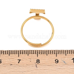 Открытые кольца-манжеты из нержавеющей стали 304 с микропаве из кубического циркония&nbsp;RJEW-D336-01G-04