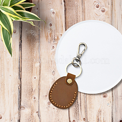 Овальные брелки-подвески из коровьей кожи&nbsp;KEYC-WH20001-17A