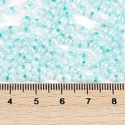 Непрозрачные цвета блестящие стеклянные бусины&nbsp;SEED-K010-04E