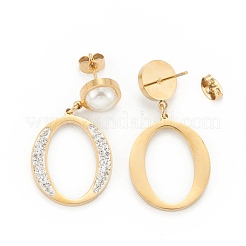 Серьги-гвоздики из нержавеющей стали 304 с ионным покрытием (IP) EJEW-P191-15G