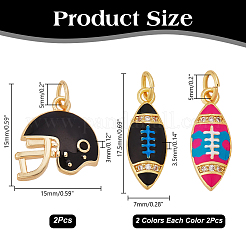 6 шт. 3 стиля латунных эмалевых подвесок&nbsp;KK-AR0004-43