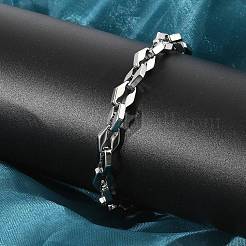 Браслеты-цепочки из нержавеющей стали 304 с ромбовидными звеньями для женщин и мужчин&nbsp;BJEW-F488-60P