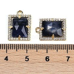 Подвески из натурального содалита с огранкой в форме прямоугольника&nbsp;G-I375-05G-08