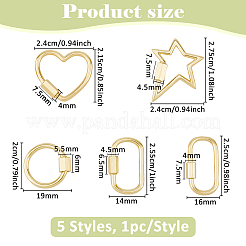 5 шт. 5 стиля латунный винт с карабином&nbsp;ZIRC-DC0001-36
