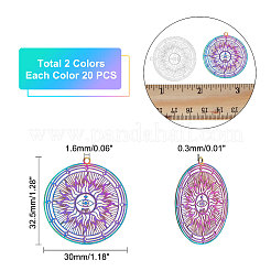 40 шт. 2-х цветные филигранные подвески из нержавеющей стали 201&nbsp;STAS-DC0010-92