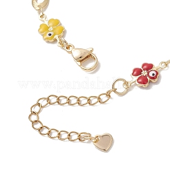 Браслеты-цепочки с латунной эмалью в виде клевера&nbsp;BJEW-JB13025