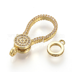 Латунные микро проложить кубического циркония когтя омара застежками&nbsp;ZIRC-S058-08G