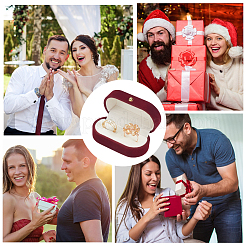 1шт прямоугольная бархатная коробка для парных колец&nbsp;CON-BBC0001-20A