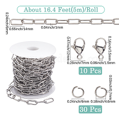 Наборы для изготовления цепочек-скрепок из нержавеющей стали 304&nbsp;DIY-SC0029-33