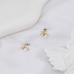 1 пара серег-гвоздиков из цинкового сплава со стразами&nbsp;EJEW-LP0009-06