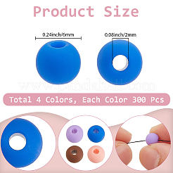 1200 шт. двухцветные матовые непрозрачные акриловые бусины&nbsp;OACR-PA0001-13