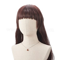 Ожерелье из натуральной рудракши с круглым кулоном из бисера&nbsp;NJEW-JN04203-01