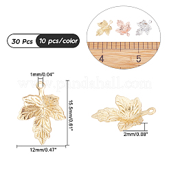 30шт 3 цвета латунные подвески&nbsp;KK-AR0002-30