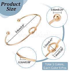 18шт 3 цвета железный браслет-манжета в форме сердца для женщин&nbsp;BJEW-NB0001-05