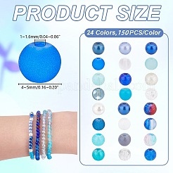 Прозрачные и окрашенные распылением бусины из стекла с эффектом кракле и имитации нефрита&nbsp;GLAA-PH0003-47D