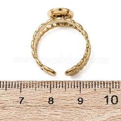 Кольца-манжеты «кошачий глаз» из нержавеющей стали 304 со стеклянными вставками для женщин&nbsp;RJEW-K309-40A