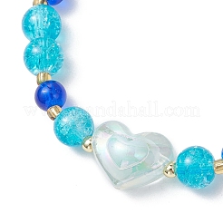 Браслеты из стеклянных бусин с трещинами и распылением для женщин&nbsp;BJEW-MZ00201-01