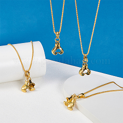 4 шт. ожерелья с подвесками из сплава перчаток&nbsp;NJEW-UN0001-62AG