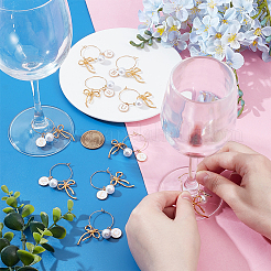 26 шт. круглые стеклянные подвески для бокалов вина&nbsp;HJEW-OC00212