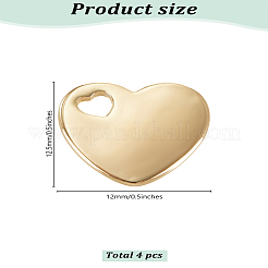 4 шт. подвески из латуни 18 карата&nbsp;KK-LP0001-98