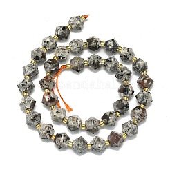 Нити натуральных флуоресцентных бусин из сиенита G-I376-A40-01