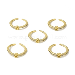 Кольцо-манжета с открытой буквой из прозрачного кубического циркония&nbsp;RJEW-H120-09G-S