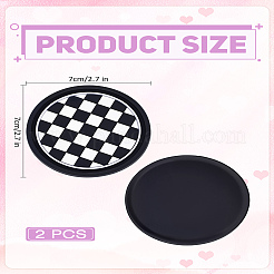 2 шт. круглая подставка под стакан из ПВХ с узором «тартан»&nbsp;AJEW-LP0006-85