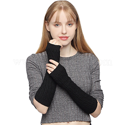 2 пара длинных перчаток без пальцев из полиэстера двух цветов&nbsp;AJEW-HS0001-22